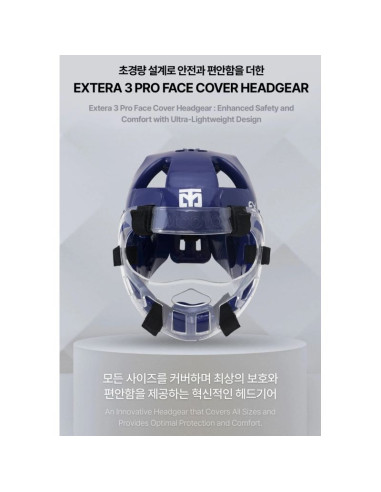 Kask z osłoną twarzy extera 3 pro world taekwondo (wt) | mooto