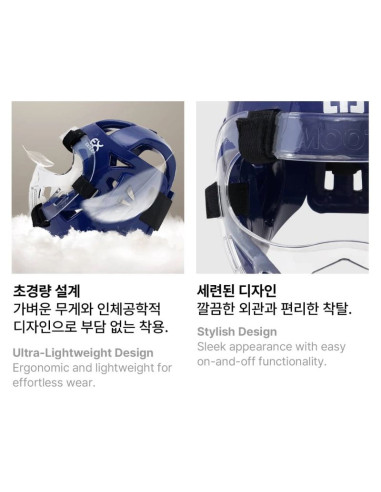 Kask z osłoną twarzy extera 3 pro world taekwondo (wt) | mooto