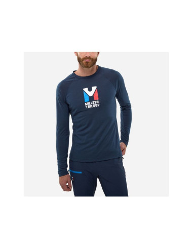 Koszulka męska millet trilogy wool ts ls m granatowa