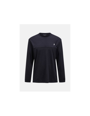 Koszulka męska peak performance m trail wool blend ls kolor czarny