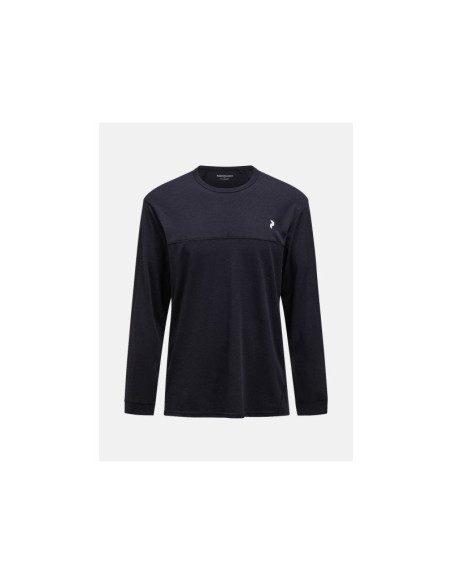 Koszulka męska peak performance m trail wool blend ls kolor czarny