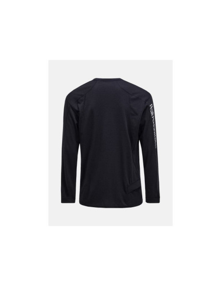 Koszulka męska peak performance m trail wool blend ls kolor czarny
