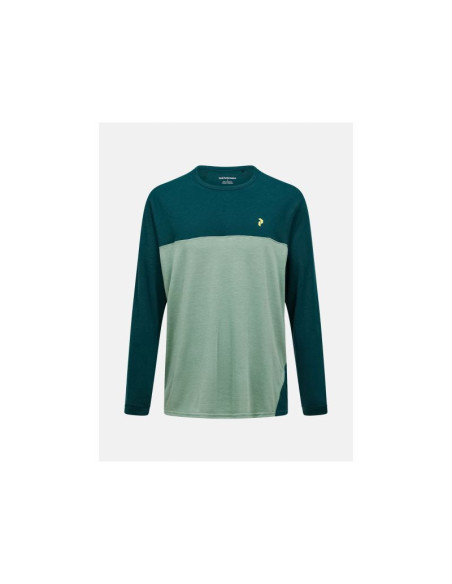Koszulka męska peak performance m trail wool-blend longsleeve kolor zielony