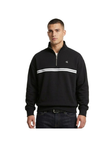 Bluza dresowa calvin klein zip fleece hoodie logo tape black - lz04re285g-ub1