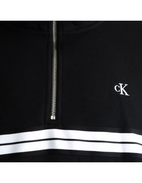 Bluza dresowa calvin klein zip fleece hoodie logo tape black - lz04re285g-ub1