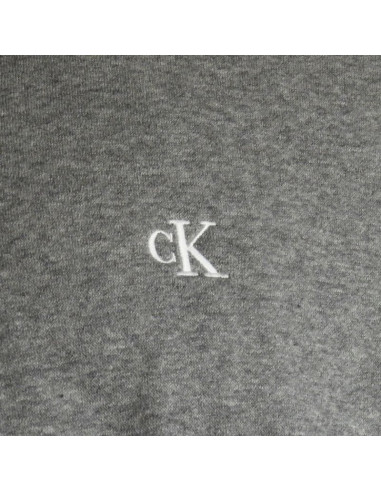 Bluza dresowa calvin klein zip fleece hoodie logo tape grey heather - lz04re285g-p7e