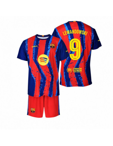 Fc barcelona robert lewandowski komplet koszulka spodenki junior box 2025/26 bc59el