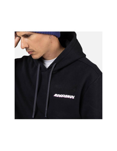 Bluza męska męska rossignol waterfall h relax sweatshirt czarna