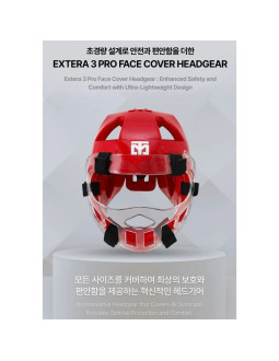 Kask z osłoną twarzy extera 3 pro world taekwondo (wt) | mooto 2