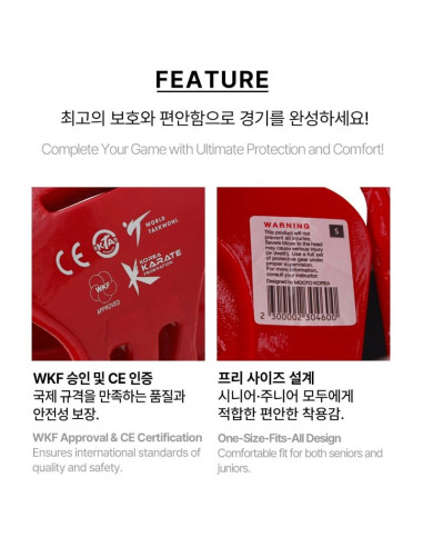 Kask z osłoną twarzy extera 3 pro world taekwondo (wt) | mooto