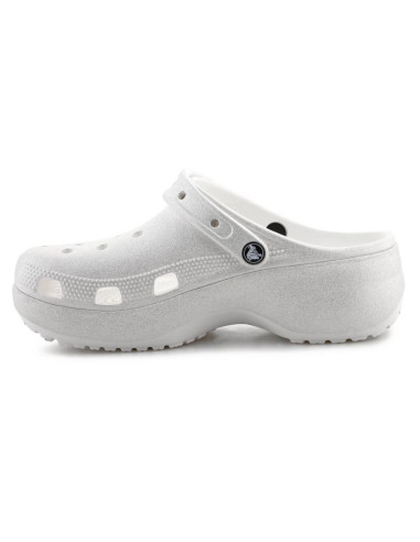 Crocs classic platform glitter clog w 207241-0wv chalk