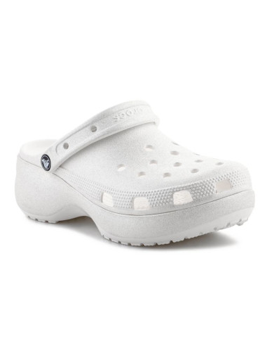 Crocs classic platform glitter clog w 207241-0wv chalk
