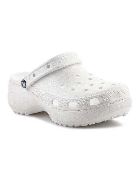 Crocs classic platform glitter clog w 207241-0wv chalk
