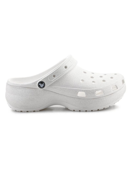 Crocs classic platform glitter clog w 207241-0wv chalk