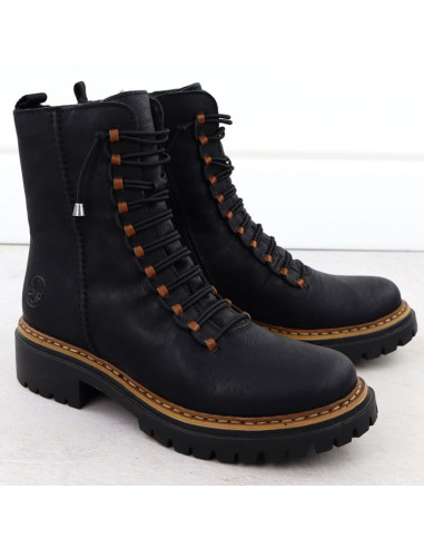 Botki damskie workery czarne rieker 72653-00