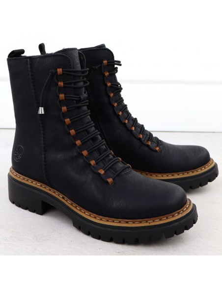 Botki damskie workery czarne rieker 72653-00