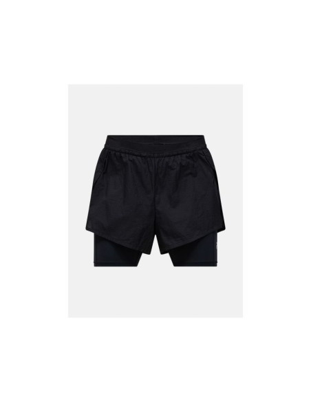 Szorty damskie peak performance w discover 2-in-1 shorts kolor czarny