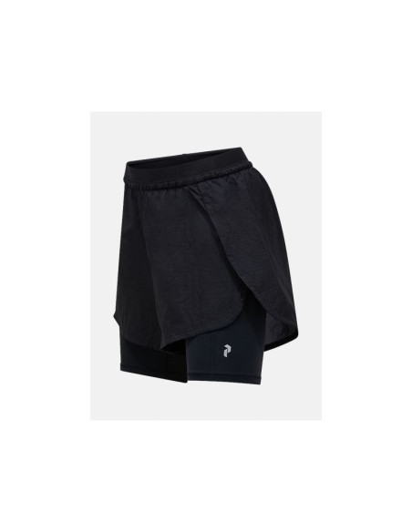 Szorty damskie peak performance w discover 2-in-1 shorts kolor czarny