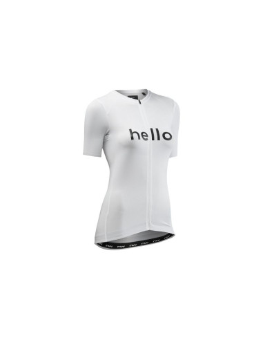 Koszulka rowerowa northwave blade hello goodbye woman jersey s/s biała