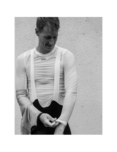Koszulka rowerowa poc essential layer ls - biały