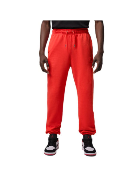 Spodnie sportowe męskie air jordan flight fleece czerwone - fv7251-673