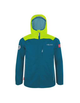 Kurtka przeciwdeszczowa dziecięca dla chłopca/dziewczynki trollkids kids bergen jacket petrol/lime (610-151)