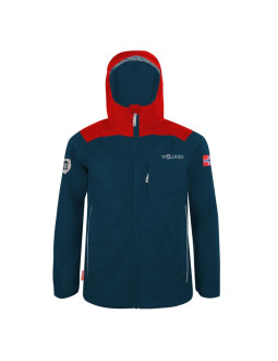 Kurtka przeciwdeszczowa dziecięca dla chłopca/dziewczynki trollkids kids bergen jacket bright red/mystic blue (610-410)