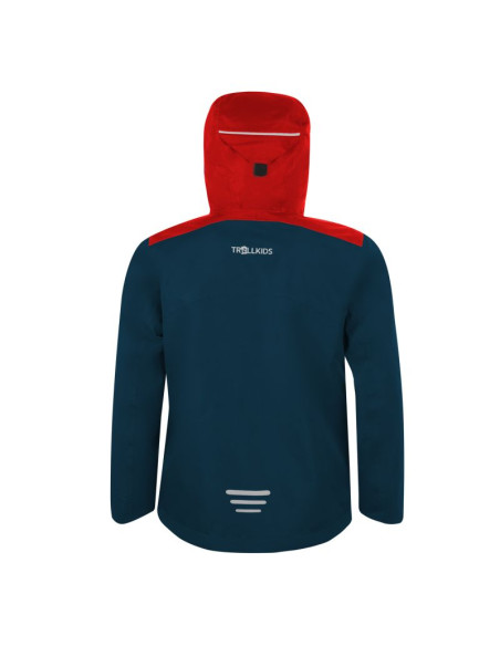 Kurtka przeciwdeszczowa dziecięca dla chłopca/dziewczynki trollkids kids bergen jacket bright red/mystic blue (610-410)