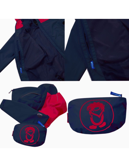 Kurtka przeciwdeszczowa dziecięca dla chłopca/dziewczynki trollkids kids bergen jacket bright red/mystic blue (610-410)