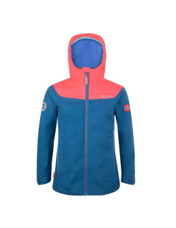 Kurtka przeciwdeszczowa dziecięca dla dziewczynki trollkids girls bergen jacket midnight blue/coral (611-138)
