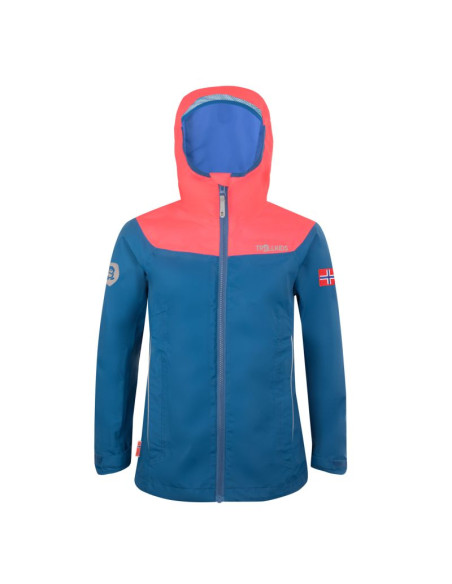 Kurtka przeciwdeszczowa dziecięca dla dziewczynki trollkids girls bergen jacket midnight blue/coral (611-138)