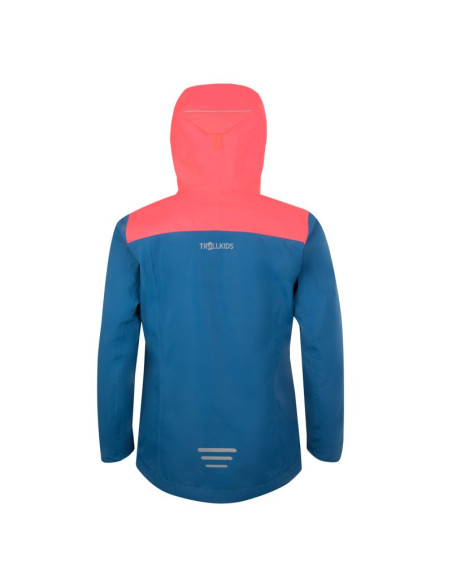 Kurtka przeciwdeszczowa dziecięca dla dziewczynki trollkids girls bergen jacket midnight blue/coral (611-138)