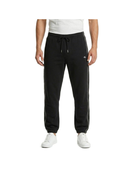 Spodnie dresowe dresy calvin klein fleece logo tape jogger black - lz04le291g-ub1