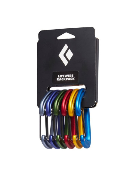 Black diamond litewire rackpack zapięcie z blokadą w kształcie litery d stal niebieski, zielony, czerwony, żółty 6 szt.
