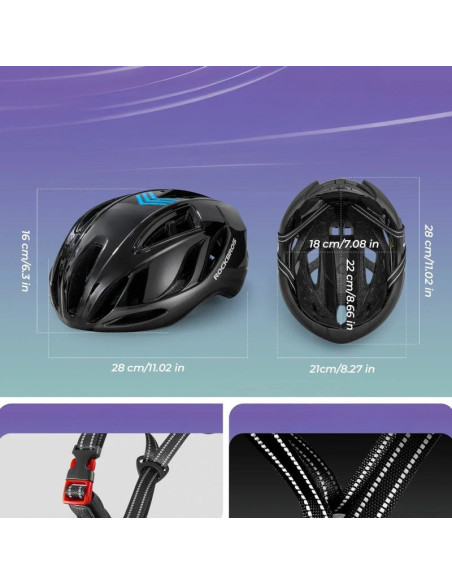 Kask rowerowy rockbros ts-42 lekki 58-62 cm - tytanowy