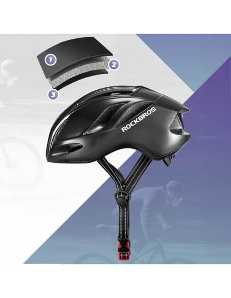 Kask rowerowy rockbros ts-42 lekki 58-62 cm - tytanowy