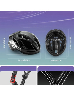Kask rowerowy rockbros ts-42 lekki 58-62 cm - czarny 2