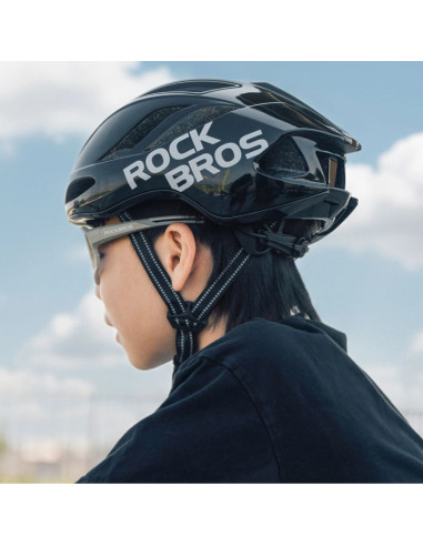 Kask rowerowy rockbros ts-42 lekki 58-62 cm - czarny