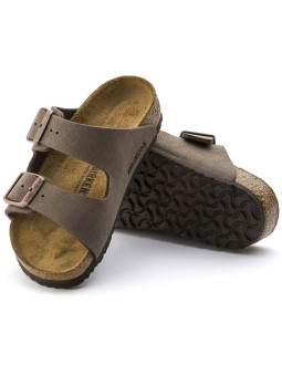Klapki birkenstock arizona kids birko-flor nubuk mocha narrow wąskie dziecięce młodzieżowe (0552893) 2