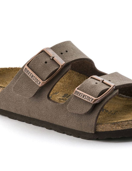 Klapki birkenstock arizona kids birko-flor nubuk mocha narrow wąskie dziecięce młodzieżowe (0552893)