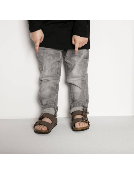 Klapki birkenstock arizona kids birko-flor nubuk mocha narrow wąskie dziecięce młodzieżowe (0552893)
