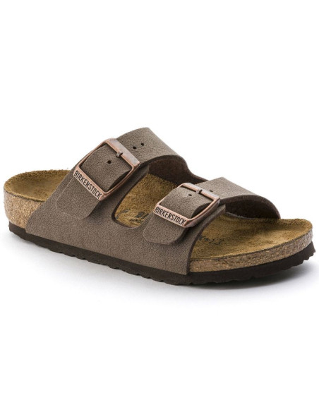 Klapki birkenstock arizona kids birko-flor nubuk mocha narrow wąskie dziecięce młodzieżowe (0552893)