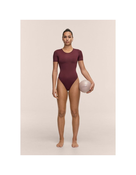 Body casall studio body short sleeve kolor bordowy