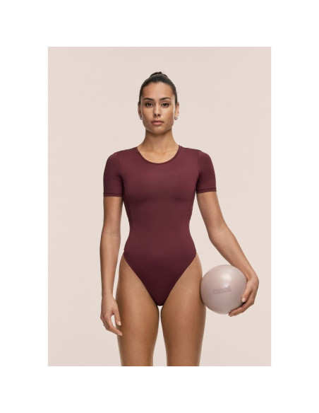 Body casall studio body short sleeve kolor bordowy