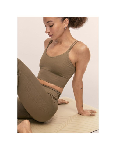 Top damski casall shiny seamless rib top kolor zielony