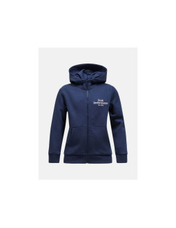 Bluza juniorska peak performance original zip hood junior kolor granatowy
