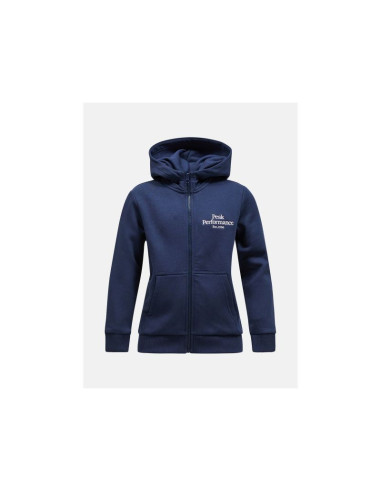 Bluza juniorska peak performance original zip hood junior kolor granatowy