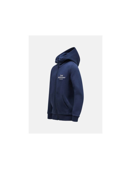 Bluza juniorska peak performance original zip hood junior kolor granatowy