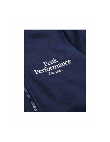 Bluza juniorska peak performance original zip hood junior kolor granatowy