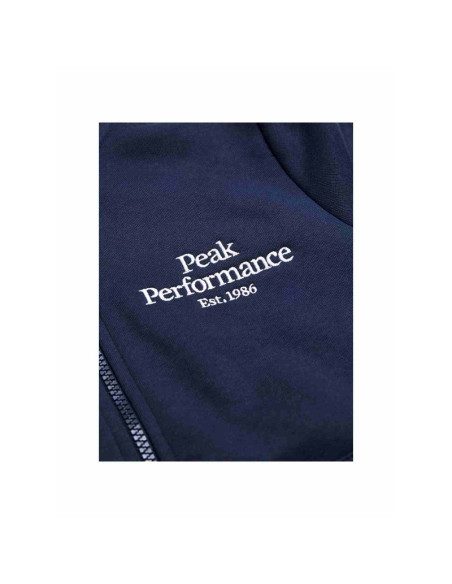 Bluza juniorska peak performance original zip hood junior kolor granatowy